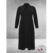 YOEK Long Jacket/ Dress PLISSÉ Zwart